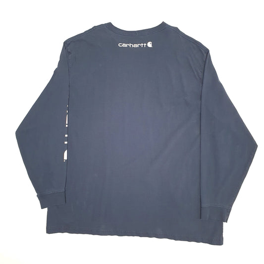 Mens Navy Carhartt Long Sleeve T Shirt
