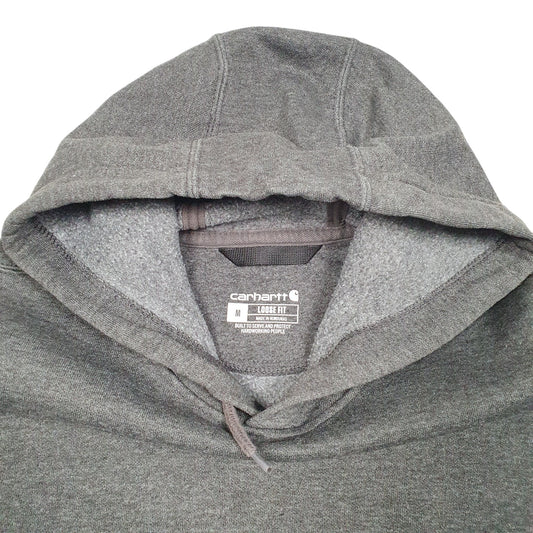 Mens Grey Carhartt Workwear Spellout Hoodie Jumper