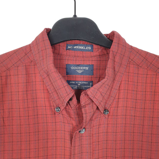 Mens Red Dockers Long Sleeve Shirt