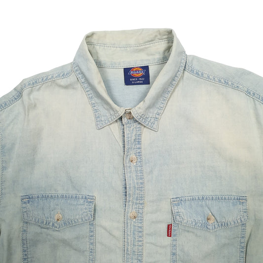 Mens Blue Dickies Long Sleeve Shirt