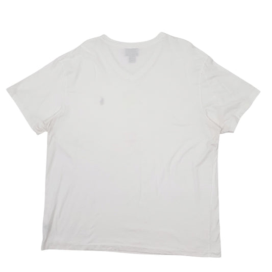 Mens White Polo Ralph Lauren V Neck Short Sleeve T Shirt