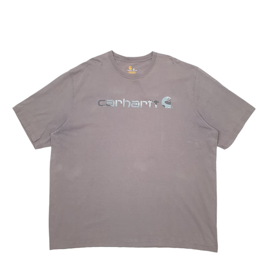Mens Grey Carhartt Spellout Short Sleeve T Shirt