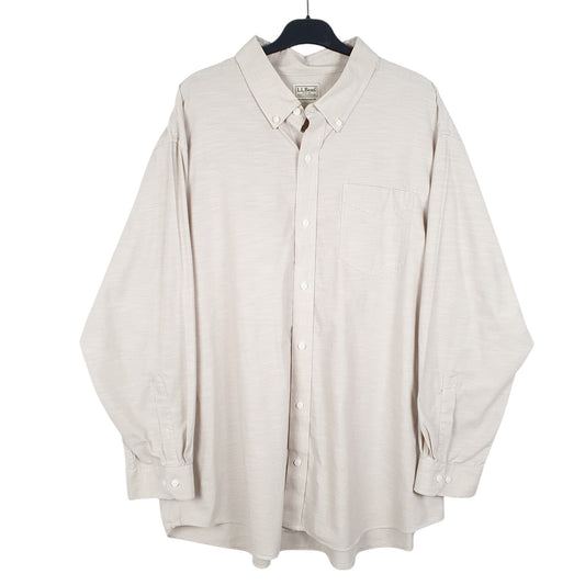 Mens Beige L.L.Bean Long Sleeve Shirt