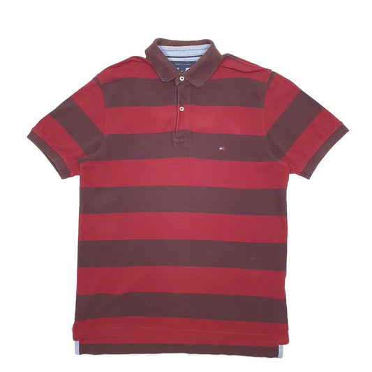Mens Burgundy Tommy Hilfiger Short Sleeve Polo Shirt
