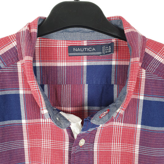 Mens Red Nautica Long Sleeve Shirt