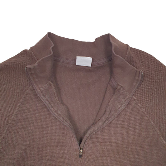Mens Brown Carhartt Workwear Quarter Zip Jumper