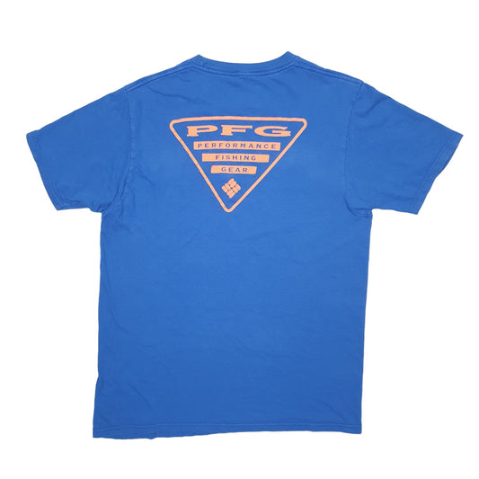 Mens Blue Columbia Sportswear PFG Fishing Short Sleeve T Shirt