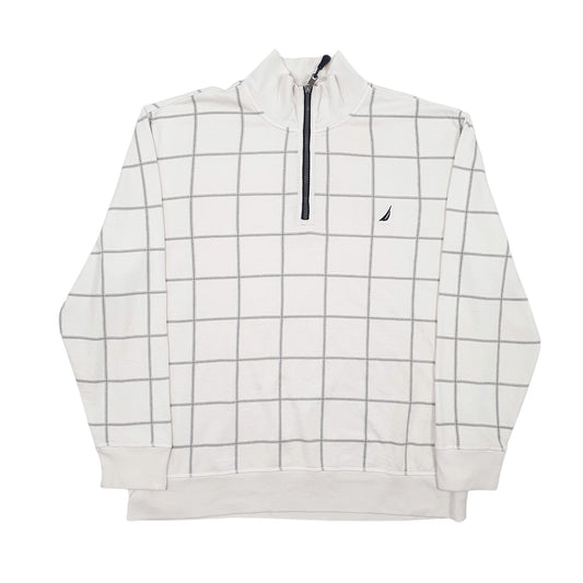 Womens White Nautica Quarter Zip Jumper