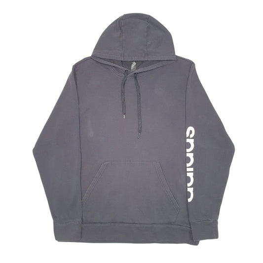 Mens Black Adidas Sleeve Spellout Hoodie Jumper