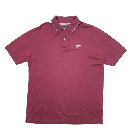 Mens Burgundy Tommy Hilfiger Short Sleeve Polo Shirt