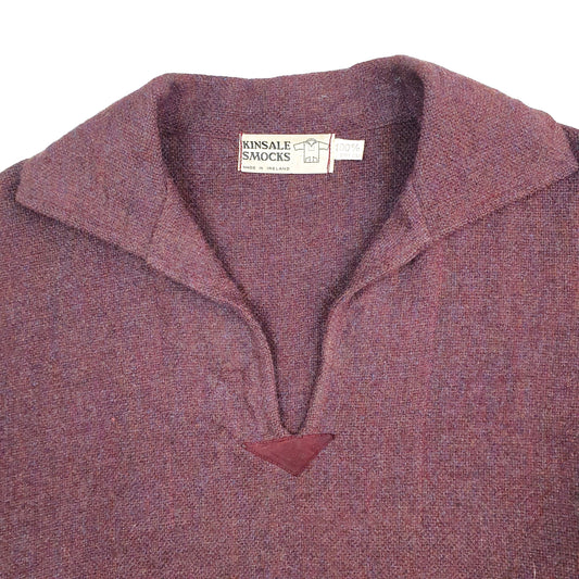 Mens Burgundy Kinsale Smocks Vintage 1980s Fishing Boat Coat