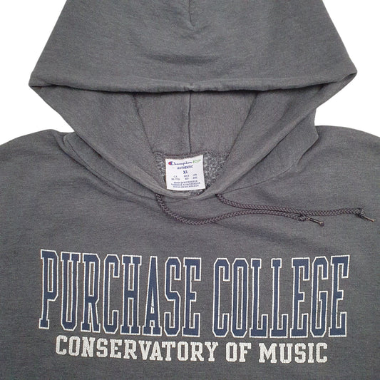 Mens Grey Champion College Spellout Hoodie Jumper