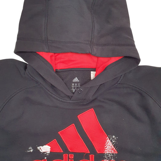 Mens Black Adidas Spellout Hoodie Jumper