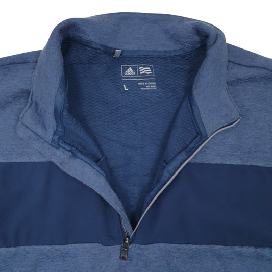 Mens Blue Adidas Active Wear Quarter Zip Jumper