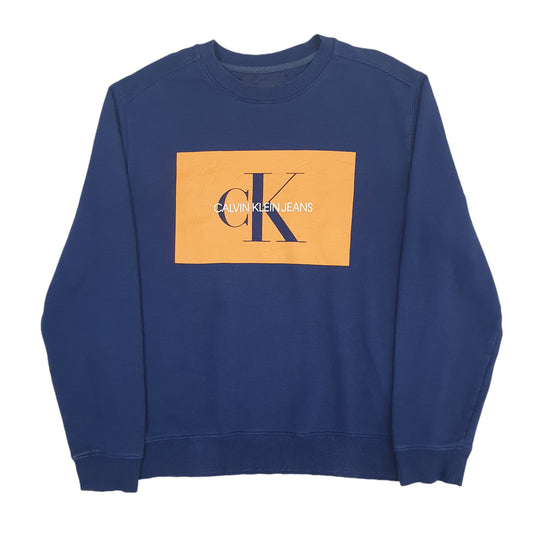Mens Navy Calvin Klein Crewneck Jumper