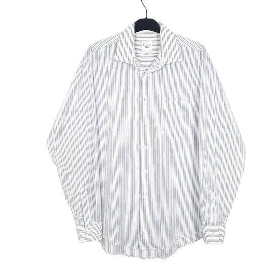 Mens White Christian Dior Made In USA Long Sleeve Shirt