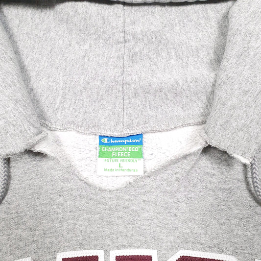 Mens Grey Champion Union College USA Spellout Hoodie Jumper