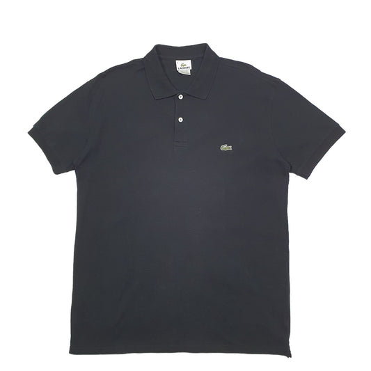 Mens Black Lacoste Short Sleeve Polo Shirt