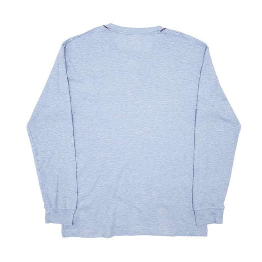 Mens Blue Kappa Henley Long Sleeve T Shirt