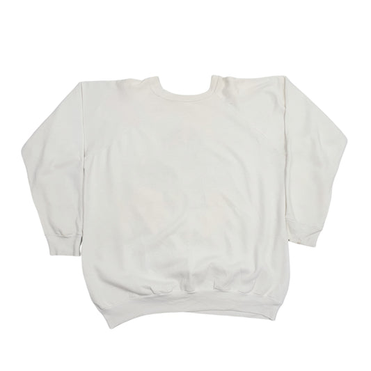 Mens White Unbranded Vintage 1980s Crewneck Jumper