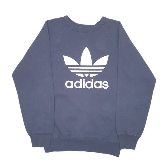 Mens Navy Adidas Raglan Spellout Crewneck Jumper