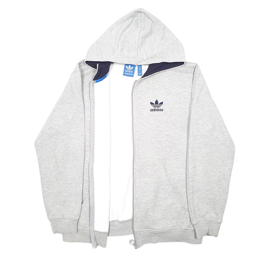 Mens Grey Adidas Hoodie Full Zip Jumper