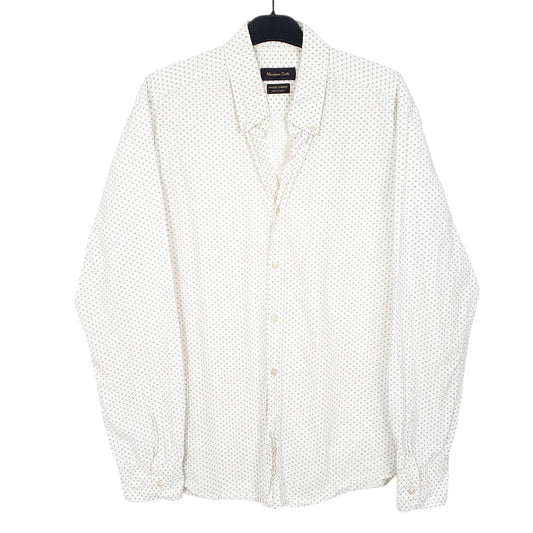 Mens White Massimo Dutti Long Sleeve Shirt