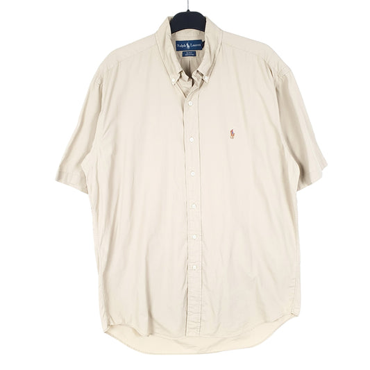 Mens Beige Ralph Lauren Short Sleeve Shirt