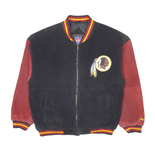 Mens Black NFL Game Day Vintage 90s Washington Redskins Coat
