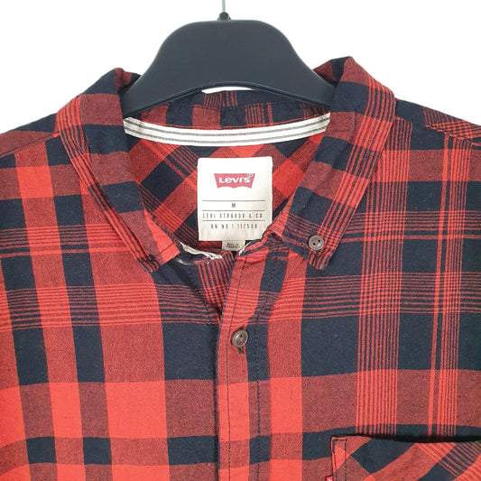 Mens Red Levis Western Short Sleeve Shirt