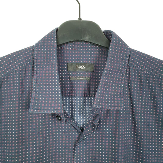 Mens Navy Hugo Boss Long Sleeve Shirt