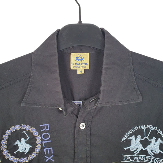 Mens Black La Martina Buenos Aires Polo Club Team Long Sleeve Shirt