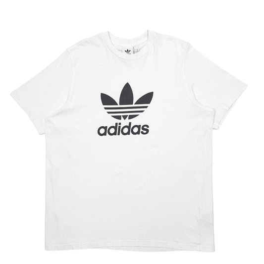 Mens White Adidas Spellout Short Sleeve T Shirt