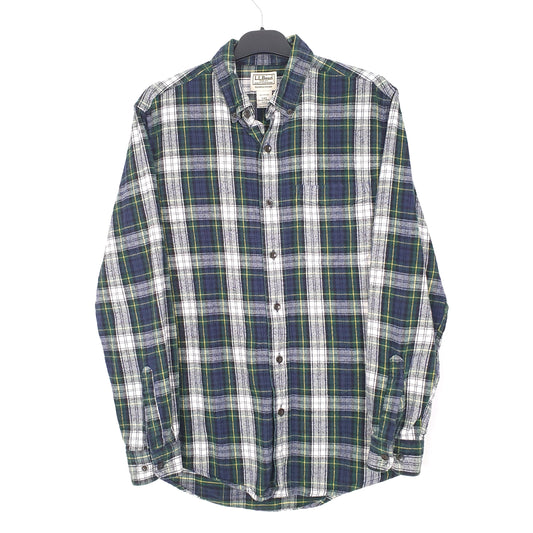 Mens Navy L.L.Bean Flannel Overshirt Long Sleeve Shirt