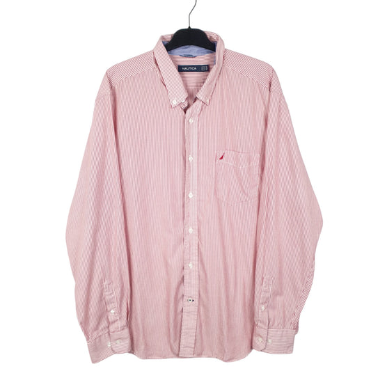 Mens White Nautica Long Sleeve Shirt