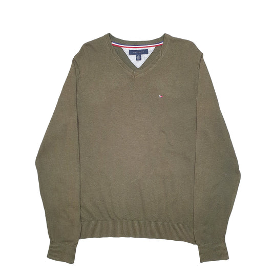 Mens Khaki Tommy Hilfiger Crewneck Jumper