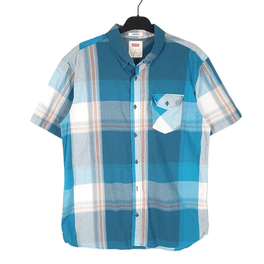 Mens Blue Levis Casual Summer Short Sleeve Shirt