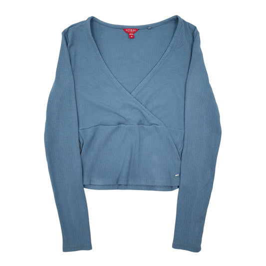 Womens Blue Guess Blouse Stretch Long Sleeve T Shirt