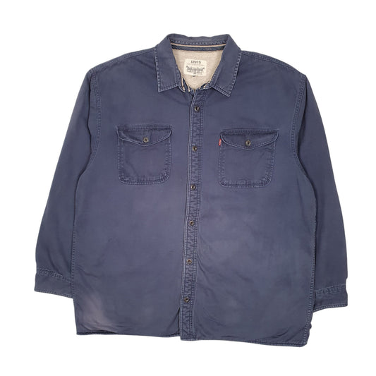 Mens Navy Levis Sherpa Lined Coat