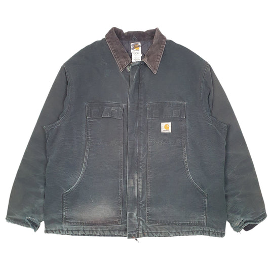 Mens Black Carhartt Vintage Arctic Chore Quilt Lined CO3 Coat