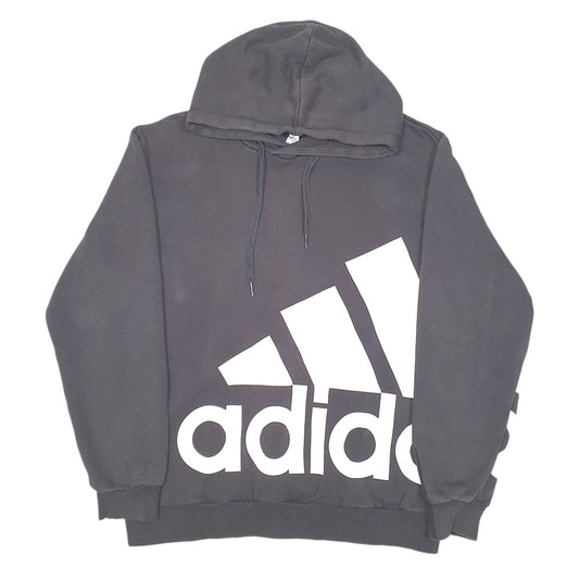 Mens Black Adidas Spellout Hoodie Jumper
