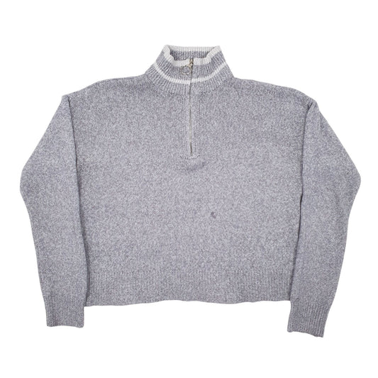 Womens Grey Bluenotes Quarter Zip Jumper