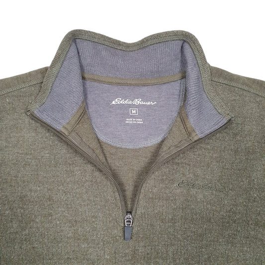 Mens Khaki Eddie Bauer Quarter Zip Jumper
