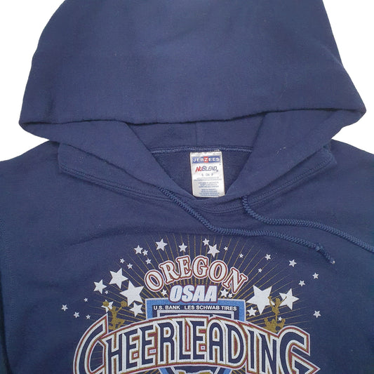 Womens Navy Jerzees Cheerleader USA College Hoodie Jumper