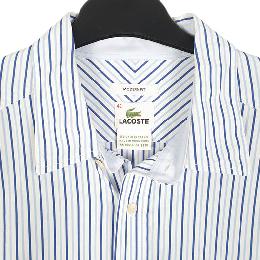 Mens White Lacoste Modern Long Sleeve Shirt