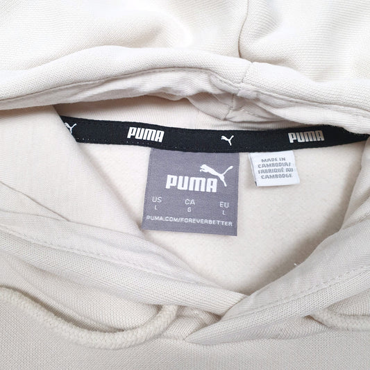 Mens Cream Puma Hoodie Jumper