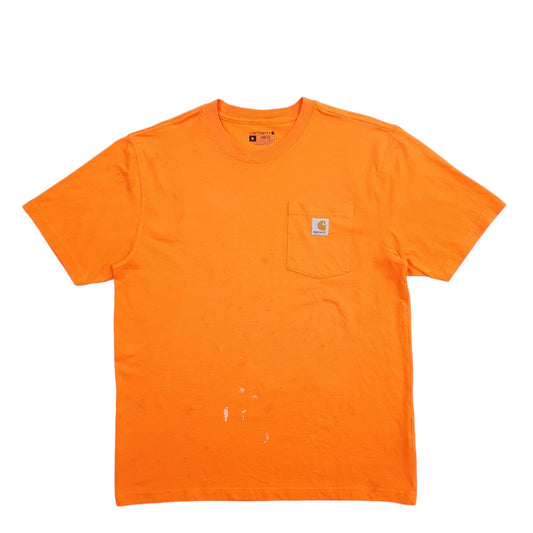 Mens Orange Carhartt Short Sleeve T Shirt