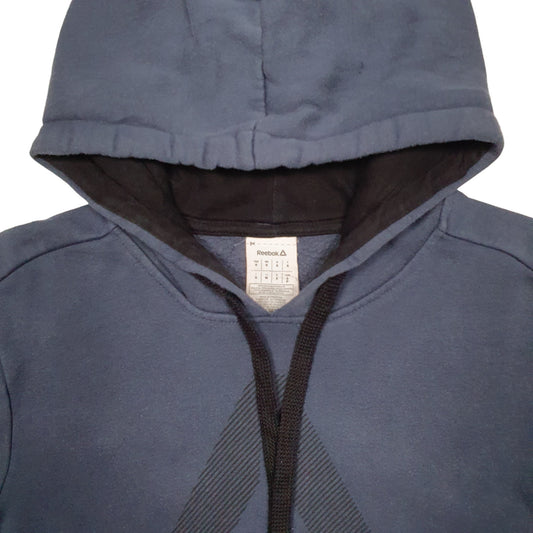 Mens Blue Reebok Spellout Hoodie Jumper