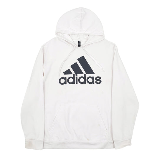 Mens White Adidas Spellout Golf Hoodie Jumper