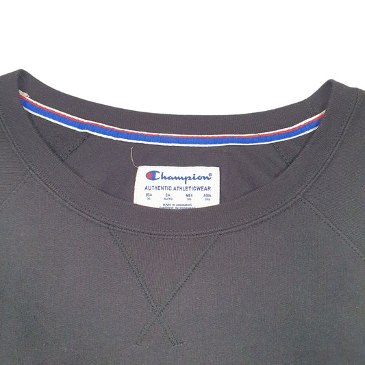 Womens Black Champion Script Raglan Crewneck Jumper